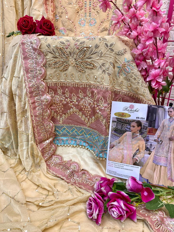 R 594 Ramsha Wholesale Pakistani Suit Manufacturers