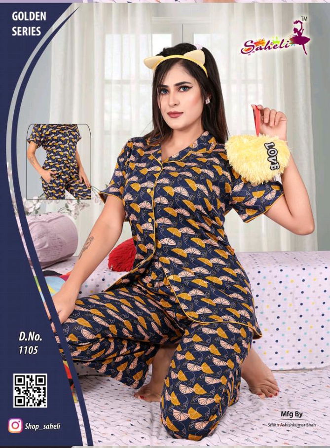 Saheli Sweety Premium Hosiery Cotton Night Wear Comfortable Printed Night Suits Collection
