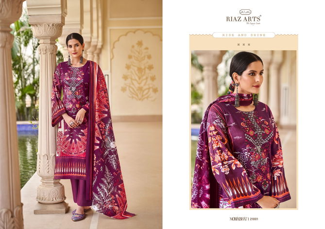 Mohabbat By Riaz Arts Karachi Lawn Digital Printed Dress Material Suppliers In India