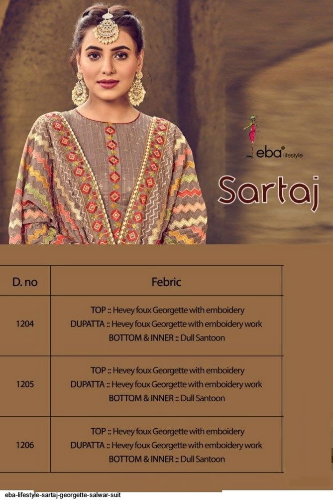 Eba Sartaj Dress Material Latest Heavy Designer Wedding Wear Heavy Worked Salwar Suits Collection