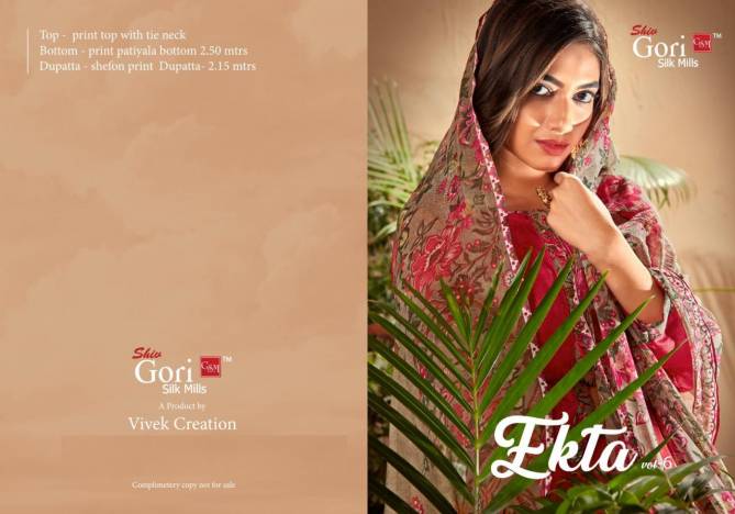 Gori Ekta Vol 6 Latest Regular Wear Printed Cotton With Beautiful Gala Tie Dress Material Collection 