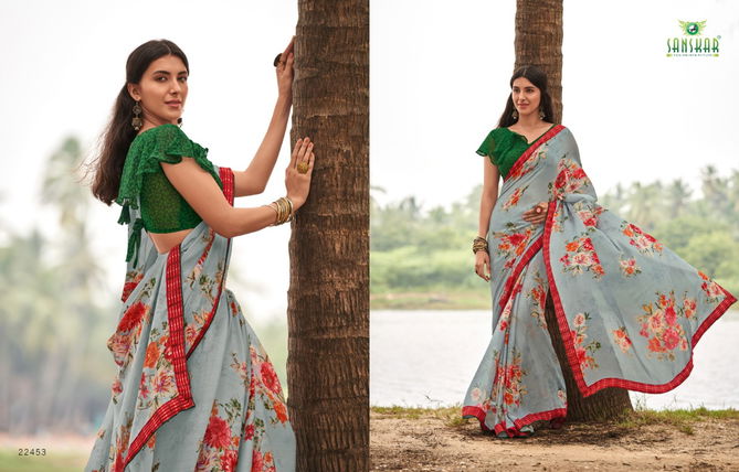 Sanskar Meera Georgette Printed Designer Ethnic Wear Fancy Latest Saree Collection
