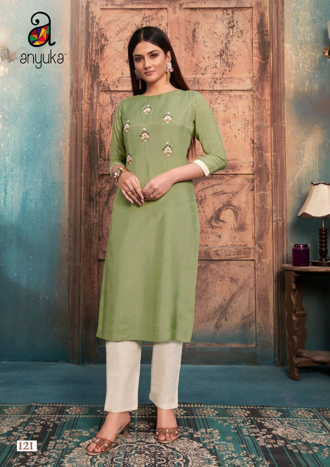 Anyuka Anika Latest Designer Casual Wear Festive Wear Ready Made Kurti With Pant Style Bottom Collection