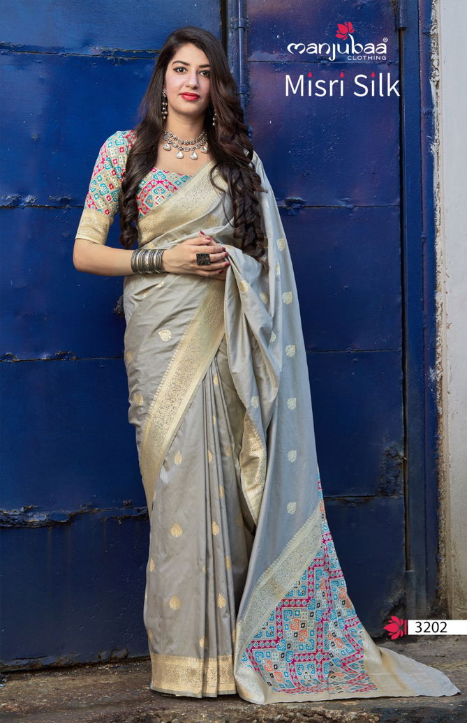 Manjubaa Misri Silk Wedding Wear Latest Collection Banarasi Silk Saree 