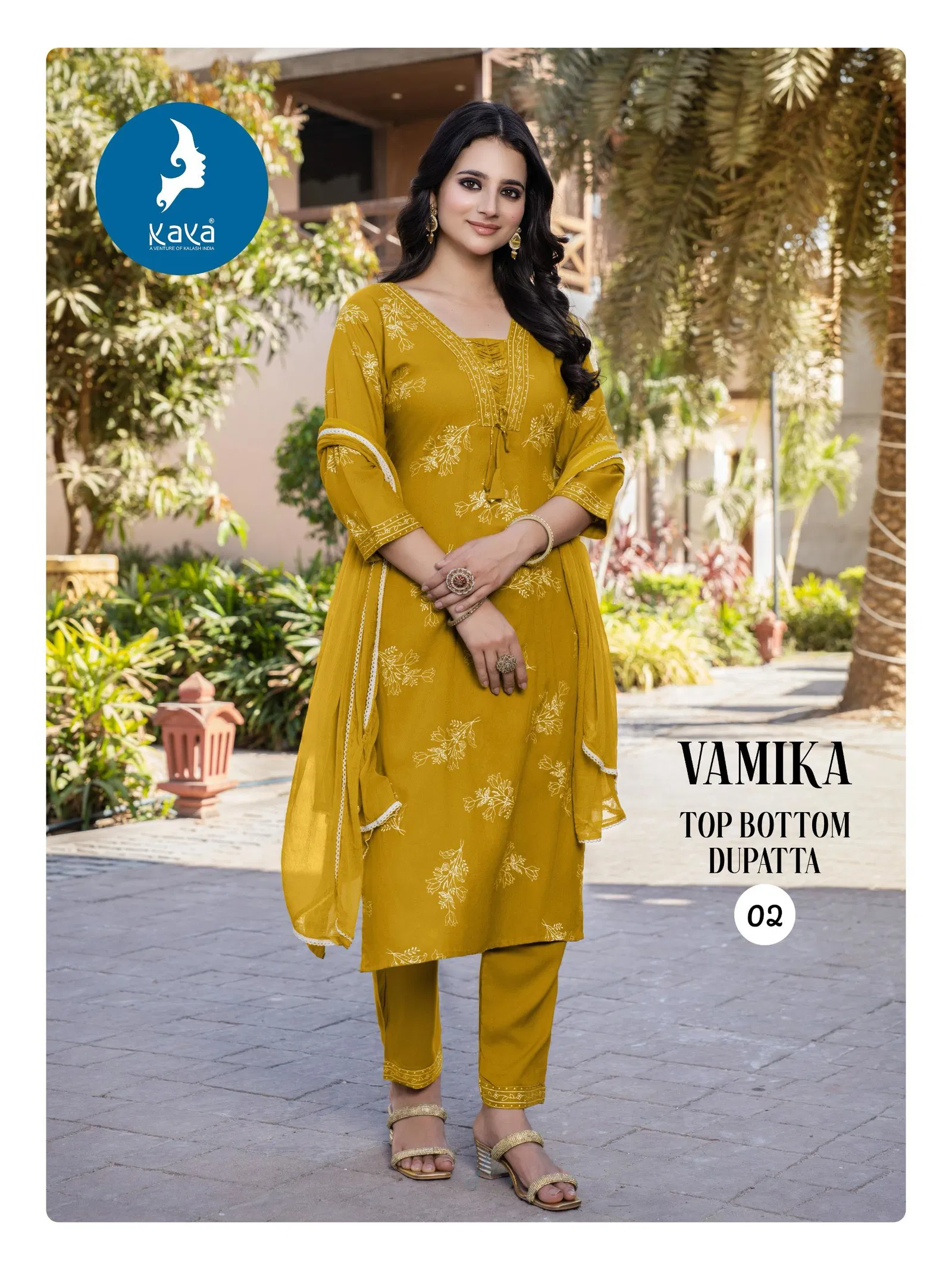 Vamika By Kaya Rayon Printed Kurti With Bottom Dupatta Orders In India