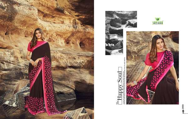 Sanskar Once more Latest Fancy Casual Wear Pure Georgette Printed Sarees Collection