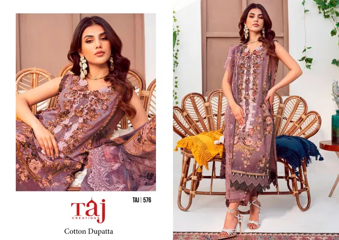 Taj 575 And 576 Cotton Dupatta Pakistani Salwar Suits Orders In India