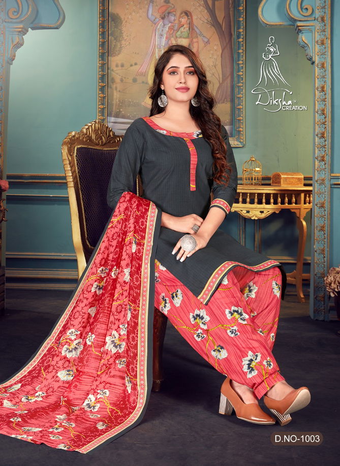 Diksha 4 Colour Fancy Printed Regular Wear Pure Cotton Readymade Collection