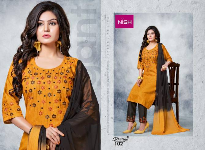 Nish Dhairya Ethnic Wear Cotton Designer Ready Made Collection
