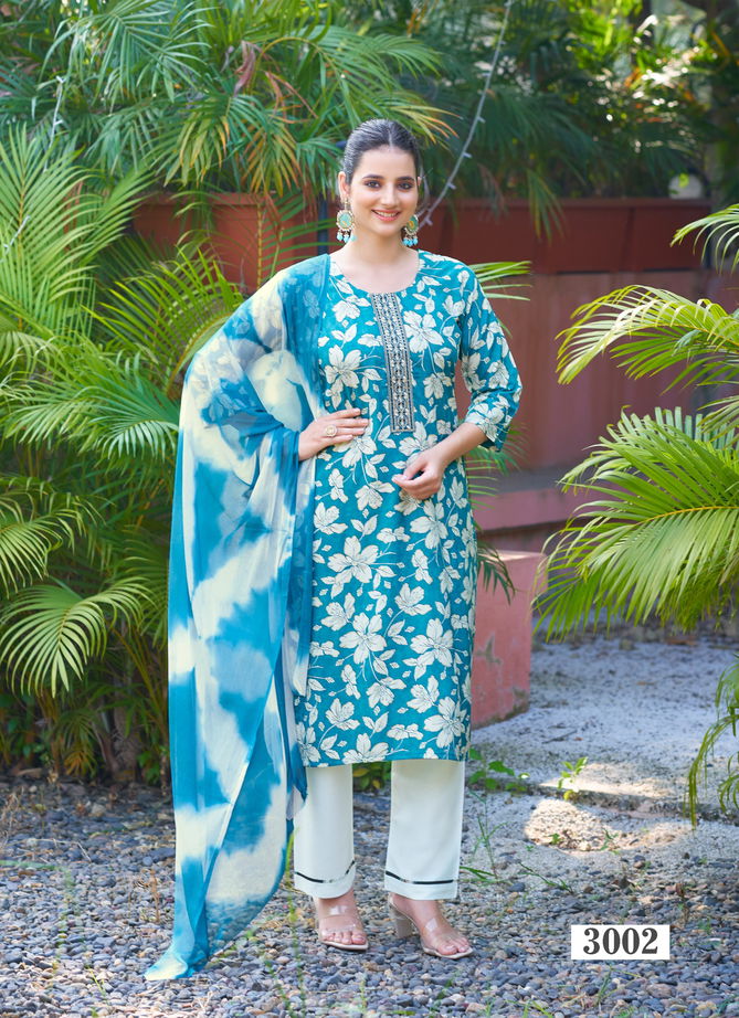 Apsara Vol 3 By Poonam Rayon Foil Printed Kurti With Bottom Dupatta Orders In India