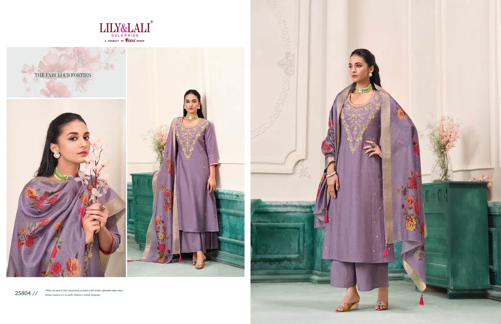 Nargis By Lily And Lali Roman Kurti Bottom With Dupatta Exporters In India