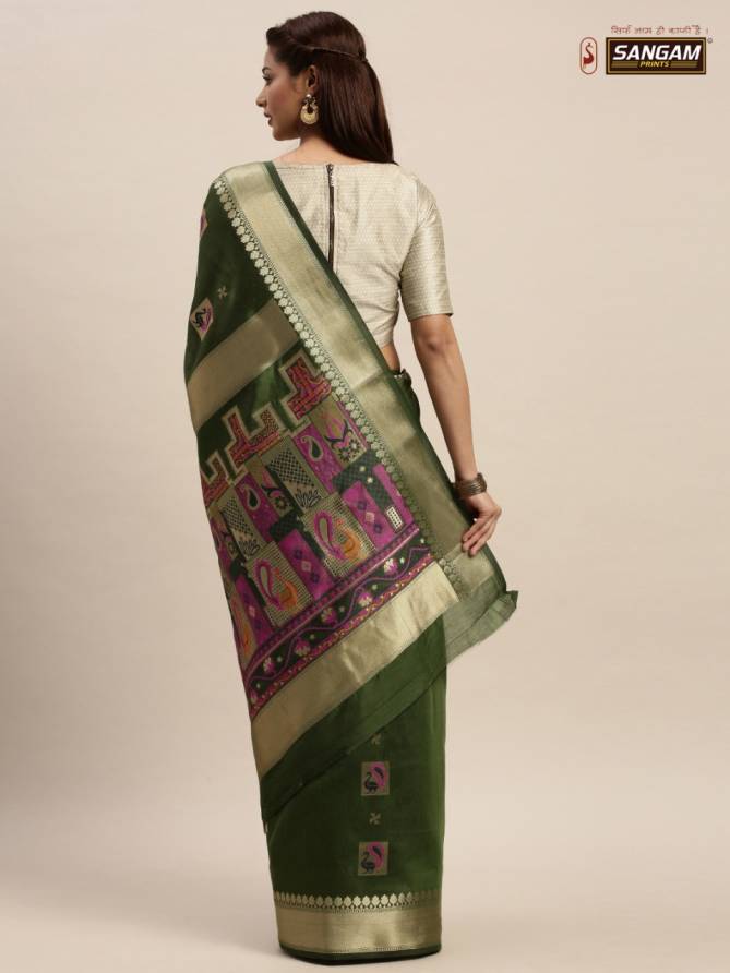 Sangam Baluchari New Collection Of Festival Wear Chanderi Cotton Saree Collection