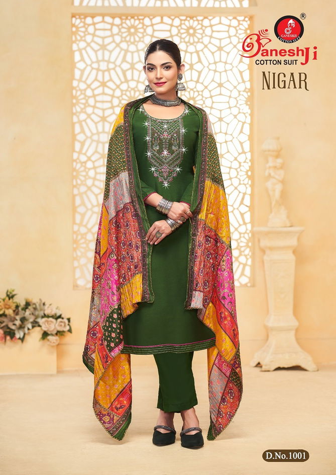 Nigar Vol 1 By Ganeshji Rayon Embroidery Dress Material Orders In India