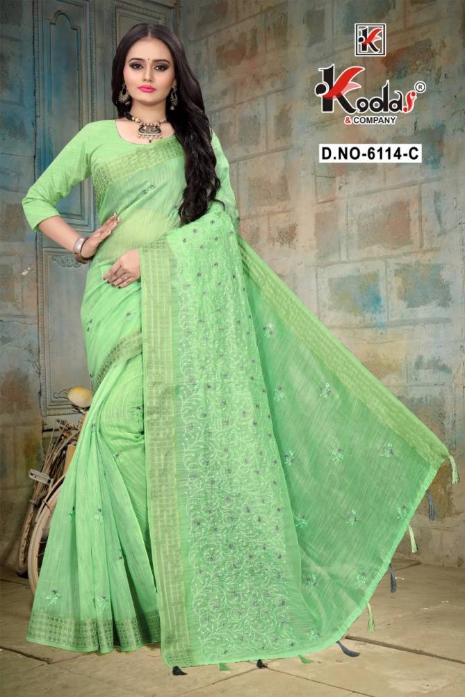 Ruhani 6114 Fancy Party Wear Cotton Sarees Collection
