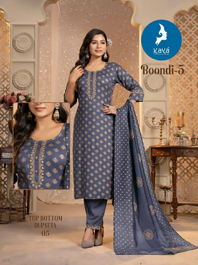 Boondi 5 By Kaya Straight Cut Rayon Printed Kurti With Bottom Dupatta Orders In India