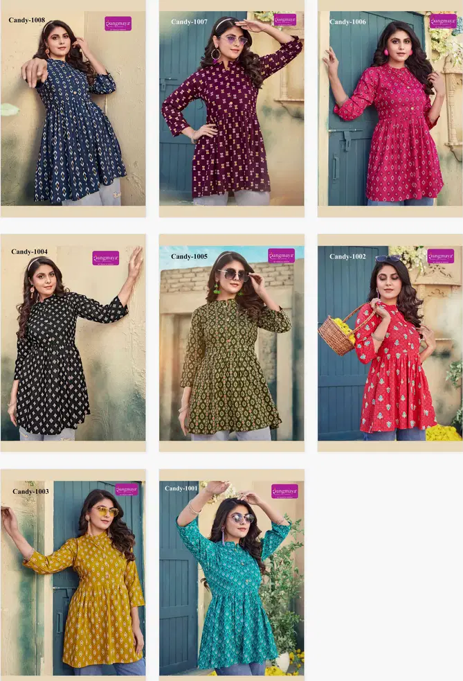 Candy 10 By Rangmaya Rayon Printed Wester Top Orders In India