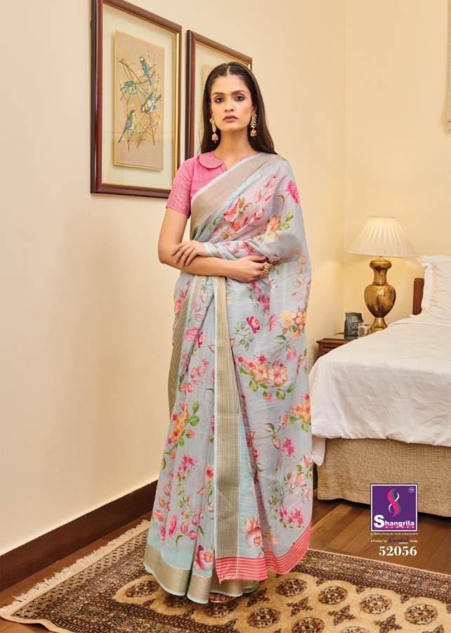 Shangrila Jaipuri Linen Vol 4 Latest Designer Printed Linen Cotton Casual Wear Saree Collection 