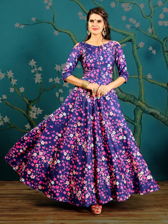 Libaaz Latest Fancy Taffeta Silk, Twirl Silk With Embroidery And Digital Printed Gown Collection 