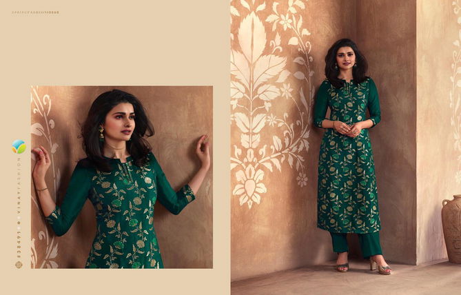 VINAY FASHION LIGHTNING VOL-4 Latest Fancy Festive Wear Pure Viscose Dola Jacquard With Minakari Work Heavy Kurti With Palazzo Collection