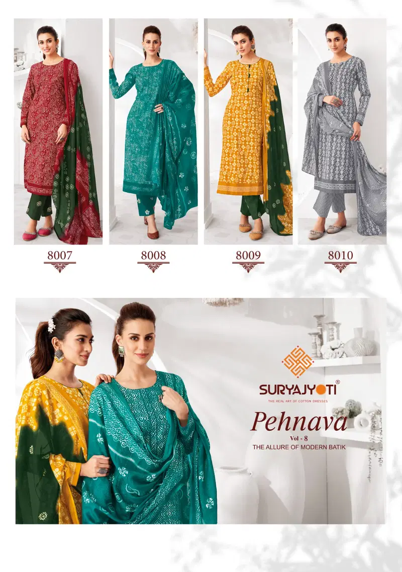 Pehnava Vol 8 By Suryajyoti Printed Cotton Readymade Suits Suppliers In India