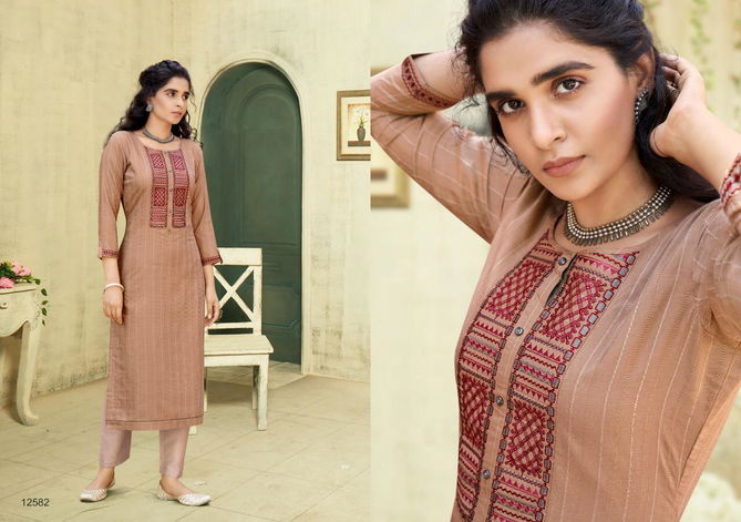 Kalaroop Pili 3 New Collection Fancy Latest Designer Ethnic Party Wear Kurtis Collection
