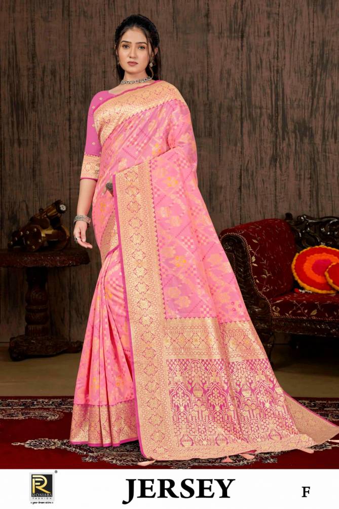 Jersey By Ronisha Designer Banarasi Silk Sarees Wholesale Clothing Suppliers In india
