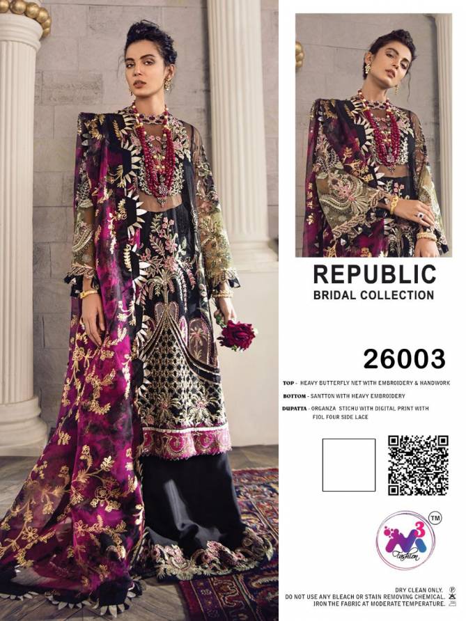 M3 Republic Bridal Coll Premium Fancy Festive Wear Heavy Net Butterfly Net Embroidered Salwar Suit Collection
