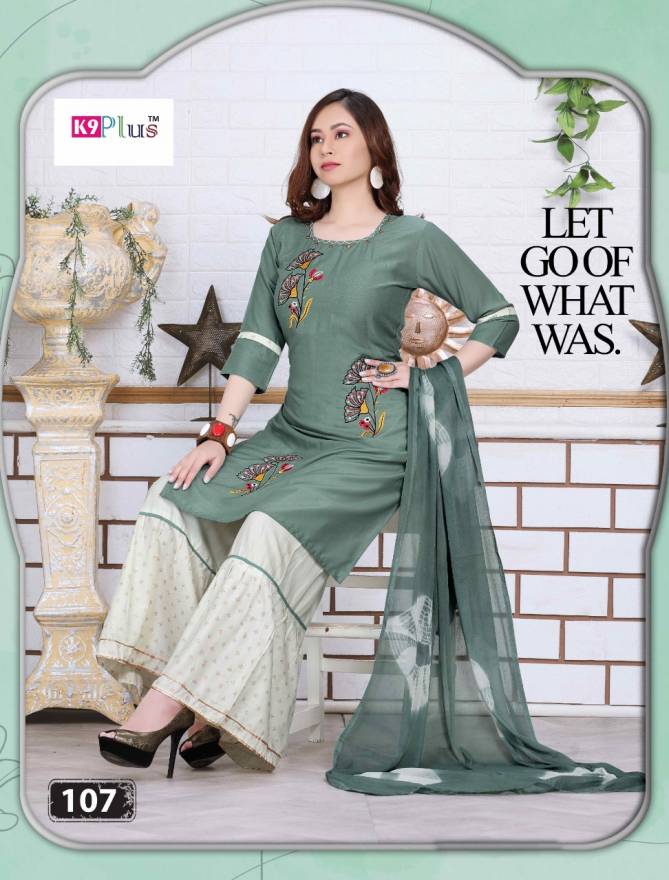 K9 Plus Pari Latest Fancy Ethnic Wear Rayon With Embroidery Work  Pattern Readymade Salwar Suit Collection
