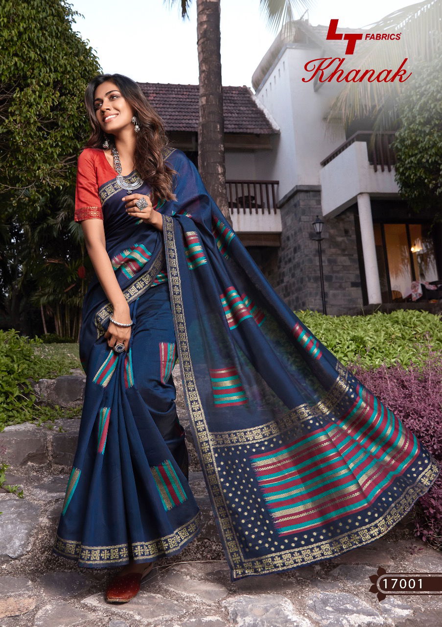 Lt Khanak Latest fancy Designer Casual Wear Printed Cotton Sarees Collection
