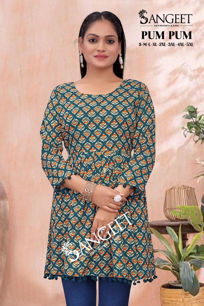 Pum Pum Vol 2 By Sangeet Rayon Printed Ladies Top Suppliers In India