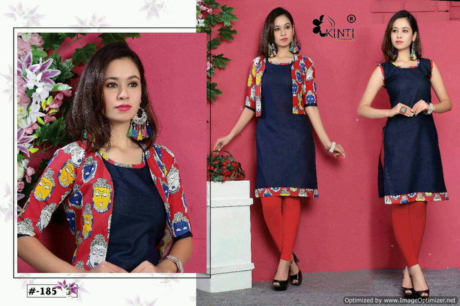 Kinti KamyaFancy Designer Ethnic Wear Handloom Cotton Printed Separate Jacket Kurtis Collection