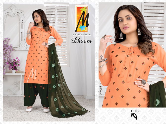 Master Dhoom Rayon Printed Daily Wear kurti With Bottom And Dupatta Readymade Collection