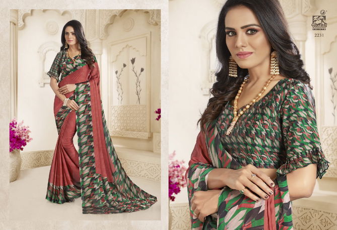 VISHAL SHREYA Latest Regular Wear Black Chiffon Printed Saree Collection