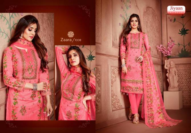 Jiyaan Zaara Fancy Designer Fancy Regular Casual Wear Printed Cotton Salwar Suit Collection
