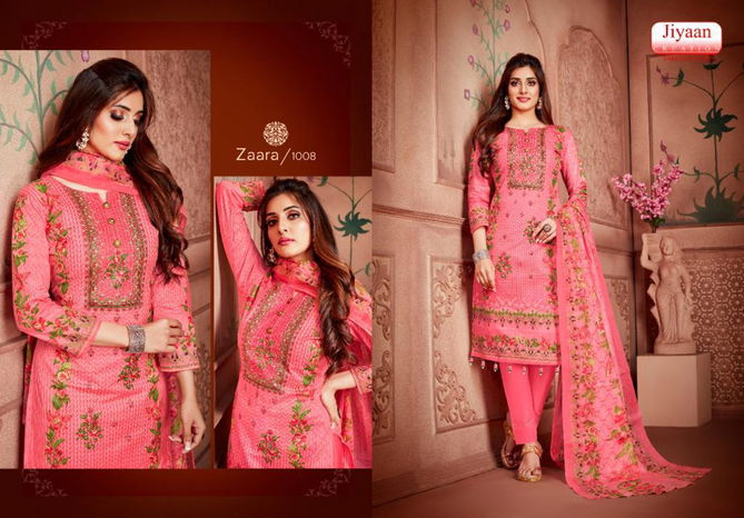 Jiyaan Zaara Fancy Designer Fancy Regular Casual Wear Printed Cotton Salwar Suit Collection
