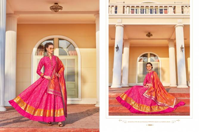 Virasat Sparsh Exclusive Latest Casual Wear Designer Jacquard Weaving Inner With pure Banarasi silk Dupatta New Long Gown Kurtis Collection