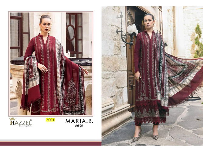 Mariab Embroidered 05 By Hazzel Rayon Cotton Pakistani Suits Wholesale Price in Surat
