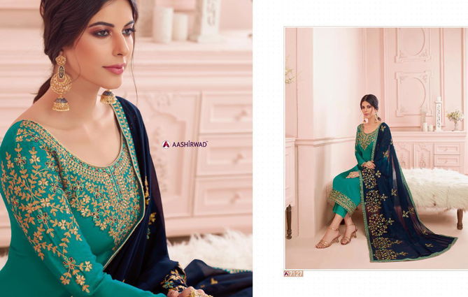 Nirva Latest New Designer Party Wear Wedding Suit With Beautiful Neck Design 