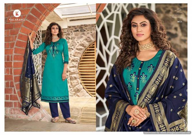 Kalarang Suhani Jam Silk Designer Festive Wear Embroidery And Sequence Work Dress Material Collection
