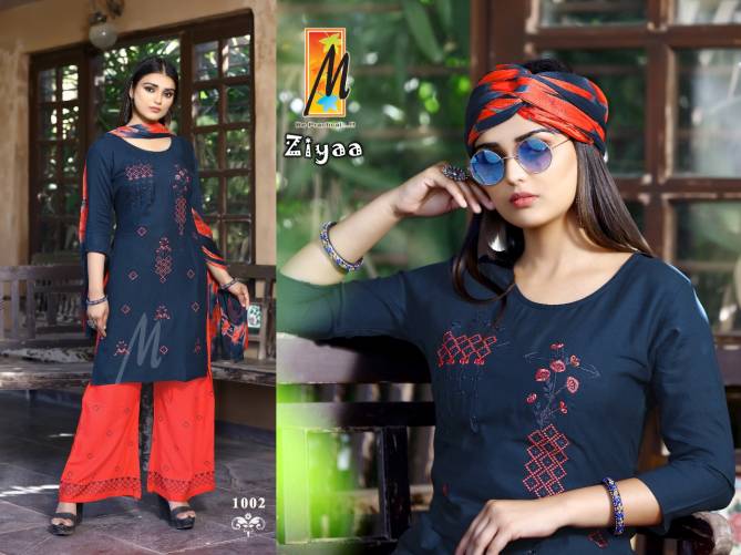 Master Ziyaa New Designer Ethnic Wear Rayon Kurti With Bottom And Dupatta