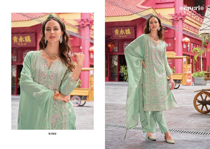 Alvina By Zaveri Organza Emboidery Readymade Suits Wholesalers In Delhi