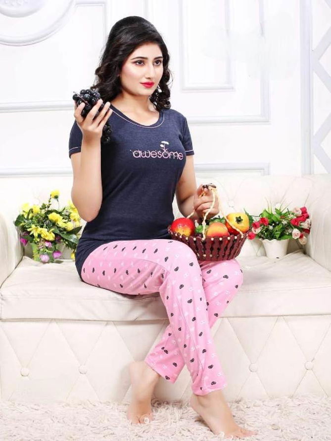 Gaabha Sweet Dream Vol 6 Latest Collection Of Printed Night Pant With Comfortable Top Night Suit  