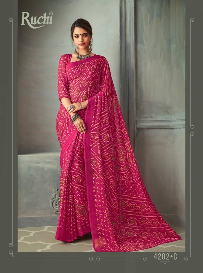 Ruchi Super Kesar Chiffon Ethnic Wear Printed Latest Designer Saree Collection
