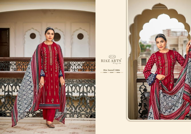 Bin Saeed Vol 3 By Riaz Arts Lawn Digital Printed Dress Material Orders In India