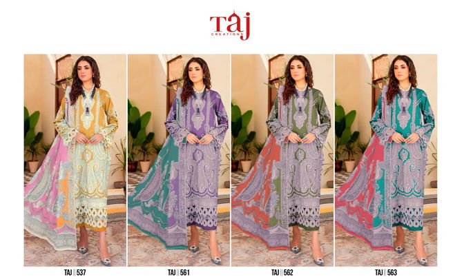 Taj 561 Cotton Embroidery Pakistani Suits Wholesale Shop In Surat