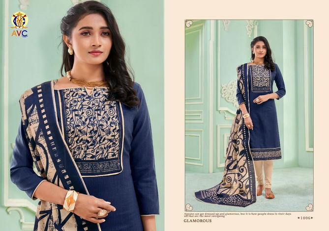 Avc sofiya Latest Regular wear Soft Slub With Digital Print less Dress Material Collection
