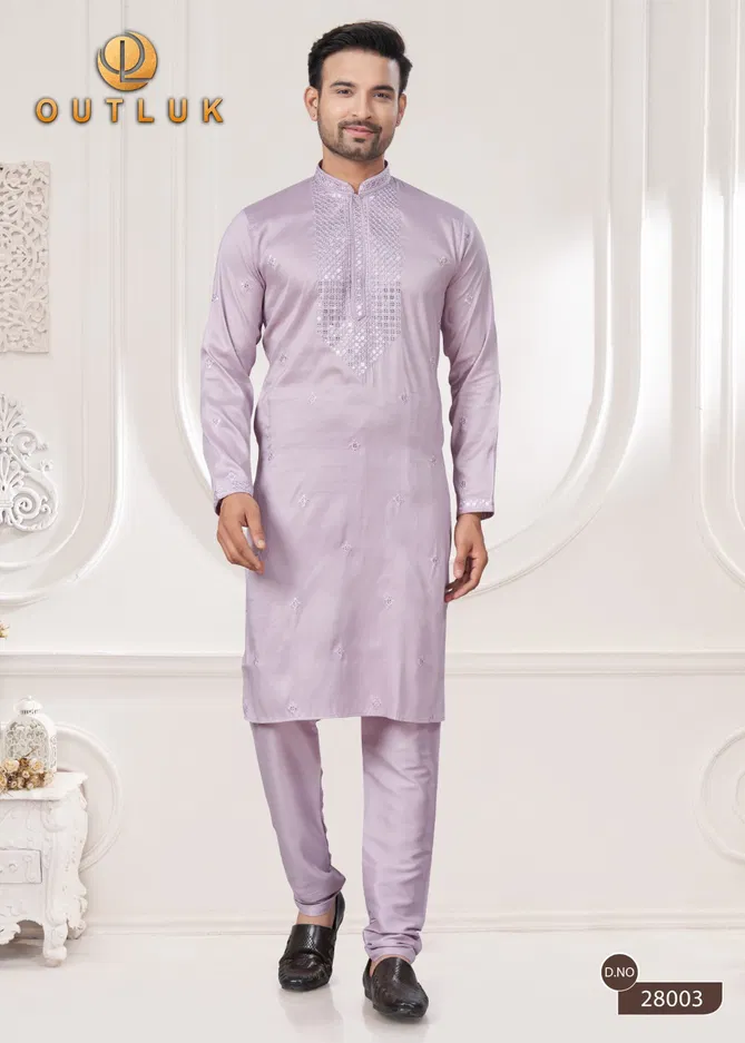 Outluk Wedding Collection Vol 28 Silk Mens Wholesale Kurta Pajama Manufacturers