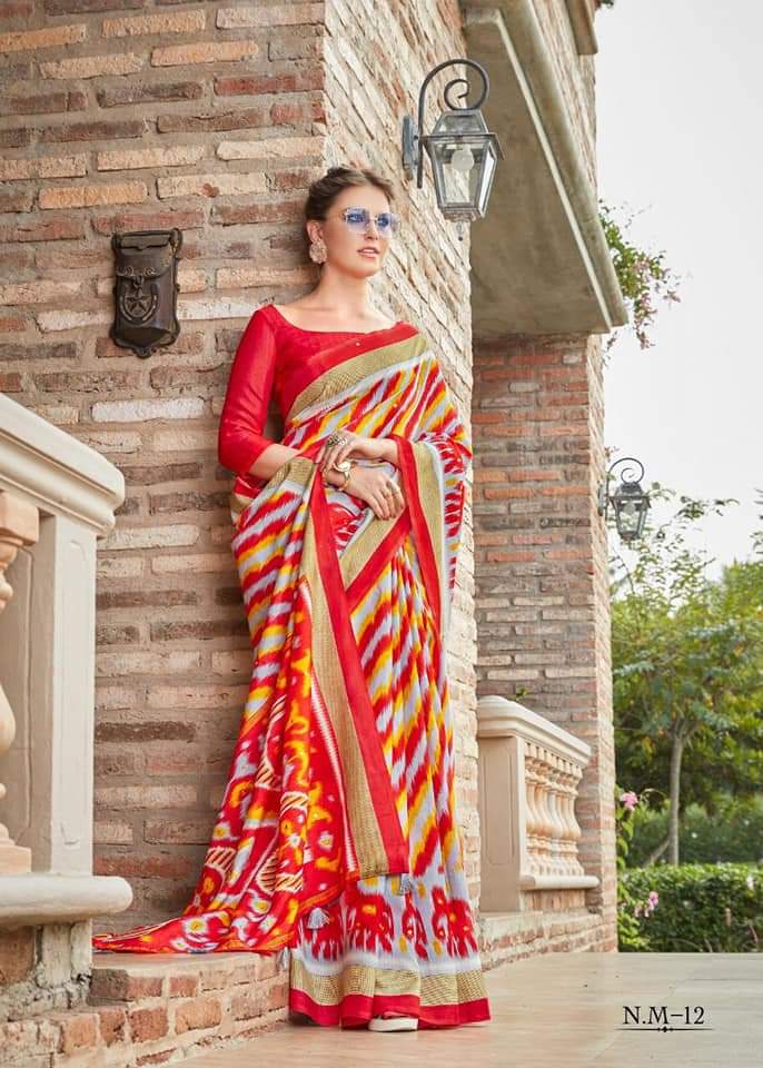 Nakshvi Latest Designer Party Wear Mirror Casual Wear Stylish Silk Saree Collection