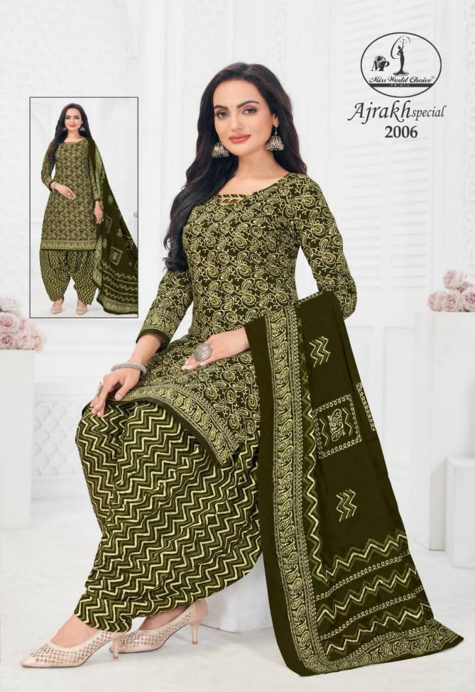 Miss World Ajrakh Vol 2 Designer Cotton Dress Material
