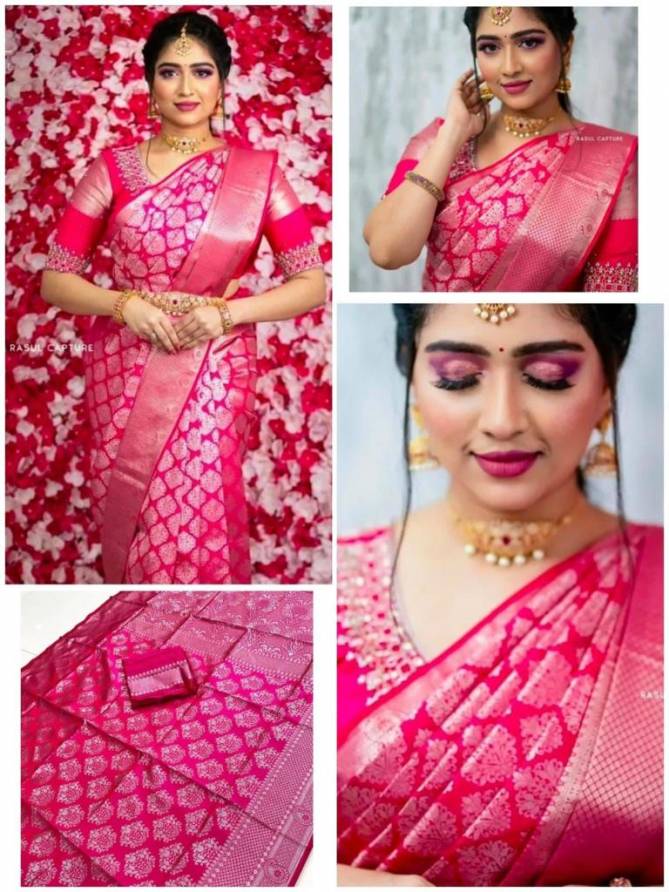 MF Tk2 Wedding Wear Designer Lichi Silk Sarees Catalog